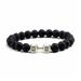 Soug Natural Black Volcanic Lava Stone Dumbbell Bracelet black Matte Beads Bracelets: New