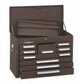 KENNEDY 360B 26-3/8 W Top Chest 10 Drawers Brown 12-1/8 D x 18-7/8 H