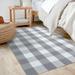 iOhouze Outdoor Rugs Buffalo Plaid Rug Grey and White 3 x5 Area Rug Cotton Hand-Woven Washable Indoor Outdoor Area Rug Farmhouse/Living Room/Bedroom/Kitchen Rug Retro Lattice Checkered Rug Carpet