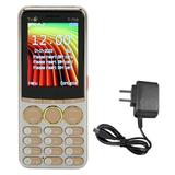 T 758 GSM Unlocked Cell Phone 2.8 Inch Screen 3200mAh Battery Big Button High Volume Cell Phone for Seniors 100?240V Gold US Plug