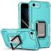 iPhone SE 2022 Case (3rd Gen)/iPhone SE 2020 Case/iPhone 8 Case/iPhone 7 Case Ring Holder Stand Rugged Hybrid Heavy Duty Cover All-inclusive Phone Case for iPhone 4.7 inch Mint