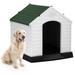 Dog House Medium Dog Houses Outdoor Dog Houses Indoor Doghouse Shelter Plastics Dog Houses for Outside Pet House All Weather Dog House W/Base Support for Winter Durable House Green