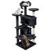 54in Cat Tree Cat Tower w/Large Cat Condo Scratching Posts and Perch Cat Stand House Furniture Black