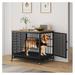 Indestructible Dog Crate 42 inch Heavy Duty Extra Large Dog Crate Furniture for Large Medium Dog with Removable Trays 3 Door 4 Lockable Wheels & 5 Locks XL Dog Kennel Furniture Indoor