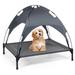 Cooling Elevated Dog Bed Portable Raised Dog Cot Bed with Removable Canopy Outdoor Pet Hammock Bed for Small Medium & Large Dogs