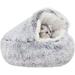 Cat Bed Hooded for Indoor Cats Dog Bed with Large Covered Hood for Small Dogs Cats Puppy Kitty Anti Anxiety Donut Cuddler Anti Slip Plush Faux Fur Enclosed Pet Nest (Washable)(Gray-20inch) 20inch