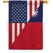 Breeze Decor US Taiwan Friendship House Flag Regional 28 x 40 in. Double-Sided Decorative Vertical Flags for Decoration Banner Garden Yard Gift