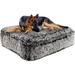Bessie and Barnie Rectangle Dog Bed - Extra Plush Faux Fur Dog Bean Bag Bed - Fluffy Dog Beds for Large Dogs - Waterproof Lining and Removable Washable Cover - Multiple Sizes & Colors Available