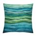 COMIO Blue Teal and Green Pillow Covers Watercolor Striped Waves Outdoors Decorative Throw Pillows for Couch Abstract Paint Brush Gradient Sea Decor Cushion Cover