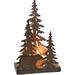 Rustic Brown Finished Metal Black Bear in Forest Silhouette Ambient Light Accent Lamp Lodge Decor