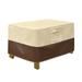 Roastove Square Patio Ottoman Cover Waterproof Outdoor Ottoman Cover with Padded Handles Patio Side Table Cover Heavy Duty Outdoor Furniture Cover Beige&Brown Fits up to 34W x 24D x 17H inches