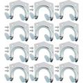 12Pcs Shed Hook Tool Holder Garage Hook Metal Tool Holder Wall Mounted Double Hook Storage Heavy Duty Hook for Garden Tool Garage Warehouse Tantue