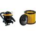 KEERDAO Professional - Professional Wet/Dry Vac 12 Gallon Beast Series 5.5 HP 2-1/2 Hose (VJH1211PF0201) Black and Standard Cartridge Filter & Retainer for Use with 5 to 16 Gallon Wet/Dry Vacs