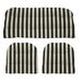 YeSayH Indoor Outdoor 3 Piece Tufted Wicker Cushion Set Loveseat 41 x 19 and U-Shapes 19 x 19 Made with Black & White Cabana Stripe Fabric