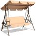 2-Seat Outdoor Swing with Canopy and Cup Holders - Relax in Style Outdoors