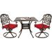 Haverchair 3 Piece Patio Bistro Set Outdoor Cast Aluminum Dining Set Patio Bistro Furniture Set 2 Swivel Chairs and 1 Umbrella Table for Lawn Garden Patio