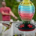 WANYR Hummingbird Feeders for Outdoors New Hummingbird Feeder Hot Hummingbird Feeder Large Capacity Painted Glass Feeder Bird Feeders for Outdoors Bird Feeder for Garden Ornaments