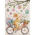 Home Decorative Easter Rabbit Bunny Garden Flag Colorful Easter Eggs Yard Outside Decorations Outdoor Small Decor Double Sided