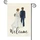 Welcome to Our Wedding Double Sided Garden Flag 12x18 inches Spring Summer we re Getting Married Wedding Motorcycle Flower Wedding Dress Welcome Garden Flag Home Yard Outdoor Decoration -F