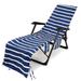 Fankiway Stripe Beach Chair Cover Pool Lounge Chaise Towel Sun Lounger Cover Chaise Lounge Towel Cover with Side Storage Pockets for Pool Sun Lounger Hotel Vacation