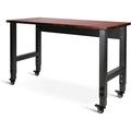 DIQIN 48in Adjustable Height Workbench w/ 14 Levels of Height Adjustment & Heavy Duty Mobile Work Bench for Garage Home Office