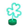 Pkeoh Led Neon Lights Green Shaped Neon Night Light Usb And Battery Operated Night Lamp Decoration Lights For St Patrick