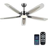 52 Ceiling Fans with Lights and Remote/APP Outdoor Ceiling Fan with 5 ABS Blades and Reversible DC Motor Black Modern Ceiling Fan with Light for Indoor Living Room Covered Patios