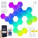 JTNero LED Hexagon Lights Fun DIY LED Hexagon Wall Light Music Sync APP and Remote Control RGB Gaming Lights Colorful Hexagonal Wall Light for Gaming Setup Bedroom Decor