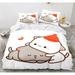 Peach Cat Bedding Quilt Cover Set 3Pcs Bedding Set Goma Cute Cats Duvet Cover Infantil Bedclothes Single Double Queen King Size