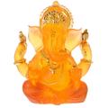 Glazed Elephant God Ornament Desktop Buddha Sculpture Statue Brass Glass Office