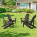 Bonosuki Outdoor 4-Piece Plastic Patio Adirondack Chairs Set Mocha