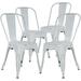 SPBOOMlife Metal Dining Chairs Indoor-Outdoor Stackable Chic Restaurant Bistro Chair Set of 4 330LBS Weight Capacity Sturdy Cafe Tolix Kitchen Farmhouse Pub Trattoria Industrial Side Cha
