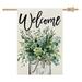 Spring Eucalyptus Mason Jar Garden Flag 12x18h Double Sided for Outside Welcome Burlap Small Yard Flag Green