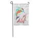 LADDKE Blue Watercolor Pair of Lovely Dolphins Leaps Out Hand Cute Garden Flag Decorative Flag House Banner 12x18 inch