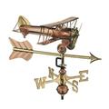 Good Directions Biplane with Arrow Weathervane with Roof Mount Pure Copper - 21 L