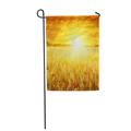 LADDKE Yellow Sky Bright Sunset Over Wheat Field Colorful Golden Sunrise Garden Flag Decorative Flag House Banner 12x18 inch