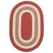 Colonial Mills 11 x 14 Red and White Reversible Oval Handcrafted Accent Area Rug