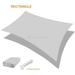 Sunshades Depot 10 FT x 17 FT Rectanlge Waterproof Knitted Shade Sail Curved Edge Light Grey 180 GSM UV Block Shade Fabric Pergola Cartpot Awning Canopy Replacement Awning Customize Available