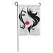 KDAGR Red Beauty of Women Short Hair Face on Makeup Salon Girl Black Garden Flag Decorative Flag House Banner 28x40 inch
