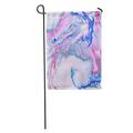LADDKE Creative Abstract Waves Beautiful Marble Blue and Pink Colours Mixed Paints Painting Contemporary Garden Flag Decorative Flag House Banner 12x18 inch