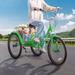 SKYSHALO Folding Adult Tricycle 26 7-Speed Adult 3 Wheel Trikes Carbon Steel Green