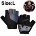 Cycling gloves cycling gloves summer half-finger gel shock-absorbing MTB gloves anti-slip multi-colored reflective mountain bike gloves for men & women Black L