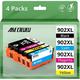902XL Ink Cartridges Replacement for HP 902 Ink Cartridges 902XL Ink Cartridges Combo Pack Replacement for HP Ink 902 Compatible with OfficeJet Pro 6978 6960 6968 6958 6950 6970 4 Pack