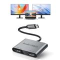 avedio links USB C to Dual HDMI Adapter 4K@60Hz USB C to HDMI Splitter for Dual Monitors Support Dual 4K@30Hz Type C to HDMI Splitter Extended Display Compatible for USB C 3.0/3.1 Thunderbolt 3