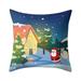 AnuirheiH Christmas Polyester Throw Pillow Covers 18 x 18 Inches Xmas Cushion Cover Case Decorations Winter Holiday Party Pillow Customized Zipper Pillowcase Decor for Sofa Bed Couch Car