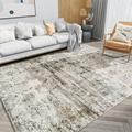 SIXHOME 5 x7 Area Rugs for Living Room Machine Washable Rugs Abstract Vintage Distressed Indoor Rug Carpet Soft Lightweight Large Area Rug for Bedroom Dining Room Kitchen Foldable Nonslip Rug Taupe