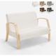 Fauteuil canapé design en bois et tissu pour salon et studio Esbjerg Couleur: Blanc