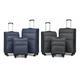 British Traveller Suitcase Set, K2397L All Three Size Suitcase (Each One),Black,Three