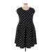 Gilli Casual Dress - A-Line Scoop Neck Short sleeves: Black Print Dresses - Women's Size 3X