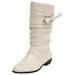 Women's The Heather Wide Calf Boot by Comfortview in Winter White (Size 9 1/2 M)